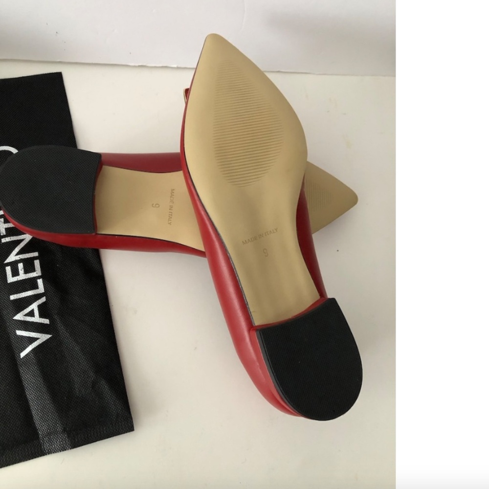 VALENTINO BY MARIO VALENTINO Flora Logo Buckle Pointed Toe Flat - Picture 9 of 11